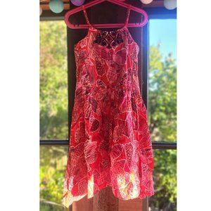 Catimini red summer dress EUC, girls size 8